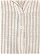 Linen effect striped blouse beis
