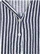 Linen effect striped blouse marino