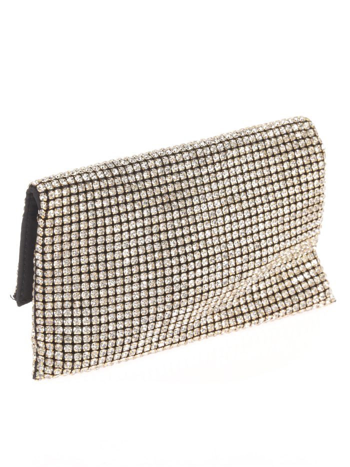 Cartera fiesta pedrería oro-claro