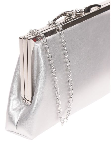Cartera fiesta polipiel plata