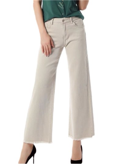 Belted straight jeans beis (S-XXL)