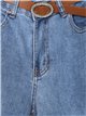 Jeans rectos cinturón azul (XS-XXL)
