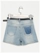 Belted denim shorts azul (XS-XL)