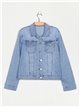 Plus size basic denim jacket azul (40-50)
