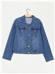 Plus size basic denim jacket azul (42-52)