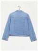 Plus size embroidered denim jacket azul (40-50)