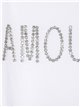 Amour t-shirt with rhinestone blanco (M/L-L/XL-XL/XXL)