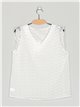 Blusa calada manga encaje blanco (M-L-XL-XXL)