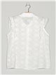 Die-cut embroidered shirt blanco (S-M-L-XL)