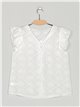 Die-cut embroidered shirt blanco (S-M-L-XL)