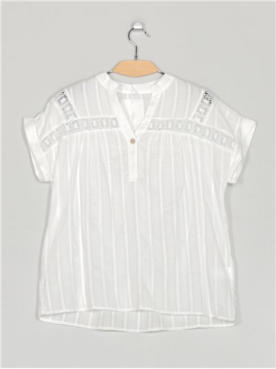 Striped blouse blanco (M-L-XL-XXL)