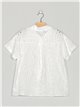 Camisa calada manga volantes blanco (M-L-XL-XXL)