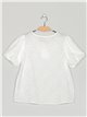 Blusa calada manga abullonada blanco (M-L-XL-XXL)