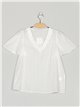 Striped plumeti blouse blanco (M-L-XL-XXL)