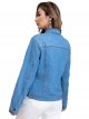Plus size embroidered denim jacket azul (40-50)