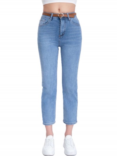 Belted mom fit jeans azul (S-XXL)