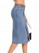 Belted denim midi skirt azul (38-48)