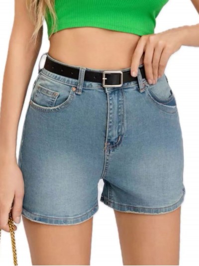 Belted denim shorts azul (XS-XL)