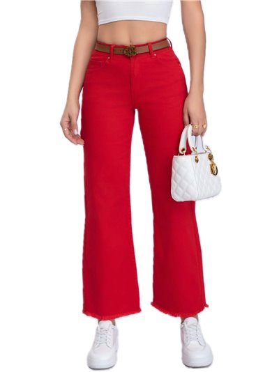 Belted straight jeans rojo (S-XXL)