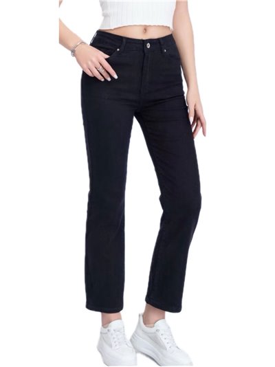 High waist jeans negro (36-46)