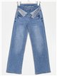 Jeans strass tiro alto azul (XS-XL)