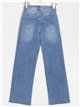 High waist jeans with rhinestone azul (XS-XL)