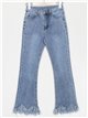 Jeans flare desflecados azul (XS-XL)