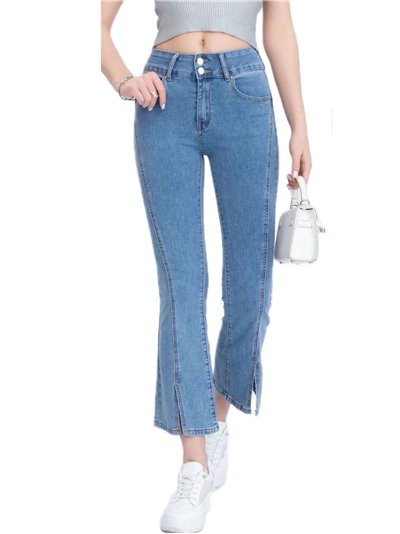 Jeans flare aberturas azul (XS-XL)