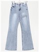 Jeans flare rotos pedrería azul (XS-XL)