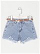 Belted denim shorts azul (XS-XXL)