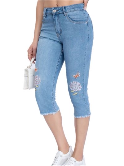 Embroidered pirate jeans azul (S-XXL)