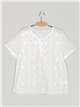 Embroidered floral blouse blanco (M-L-XL-XXL)