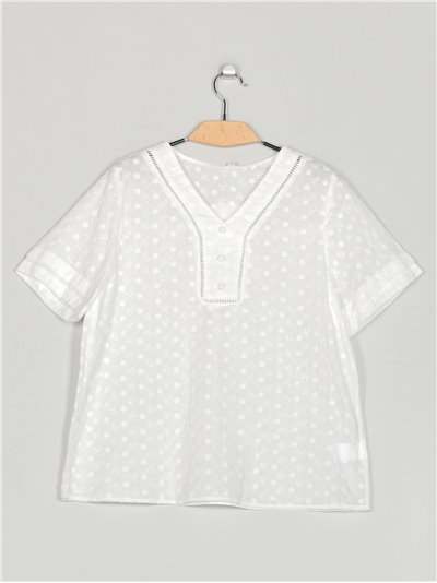 Embroidered blouse blanco (M-L-XL-XXL)