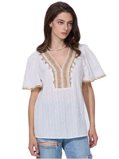 Striped plumeti blouse blanco (M-L-XL-XXL)