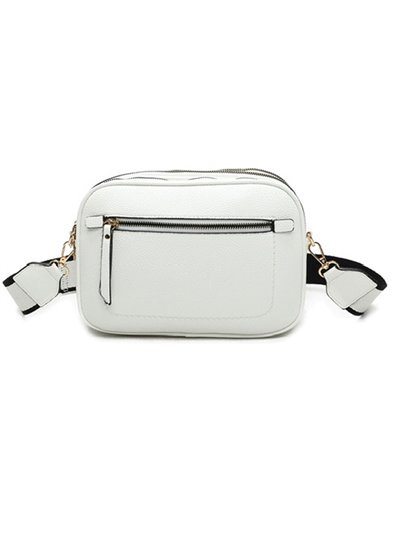 Crossbody bag with handle detail white
