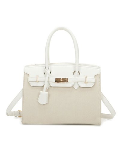 Contrast citybag with pendant white