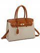 Contrast citybag with pendant brown