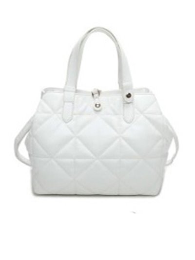Quilted citybag white