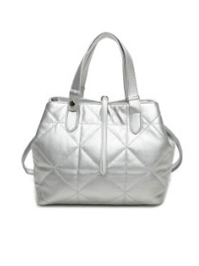 Quilted citybag silver