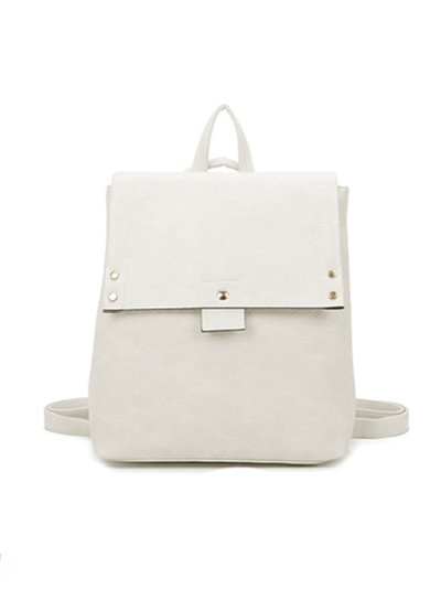 Minimal backpack with flap white