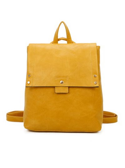 Minimal backpack with flap yellow