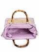 Raffia effect tote bag with handle detail purple