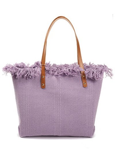 Shopper combinado desflecado purple