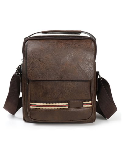 Crossbody bag with flap brown