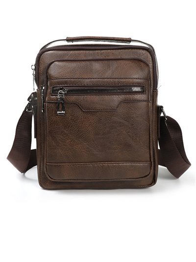 Crossbody bag with zip brown