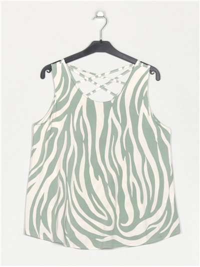 Flowing zebra print blouse verde
