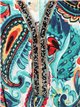 Printed blouse with knots turquesa