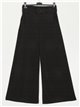 Belted elastic palazzo trousers negro