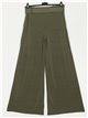 Belted elastic palazzo trousers verde-militar