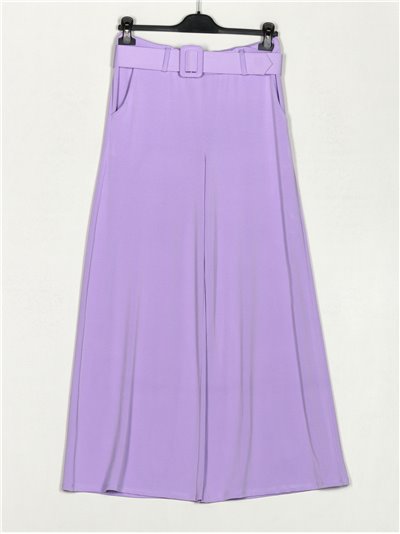 Belted elastic palazzo trousers lila